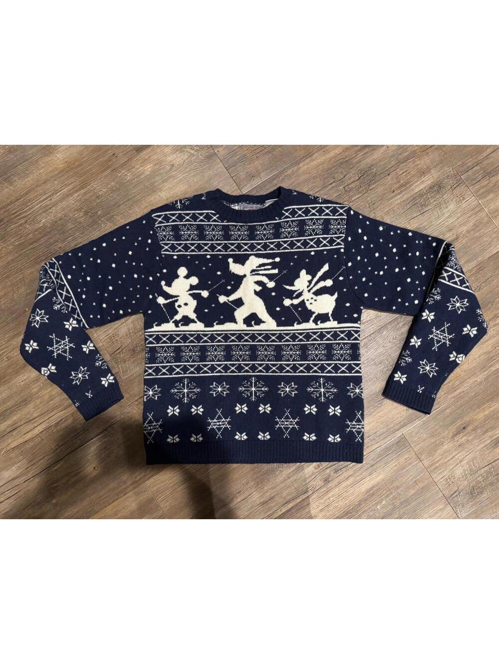 VTG Adventure Ahead Disney Store Sz Sm Wool Ski Mickey Winter Snow Sweater